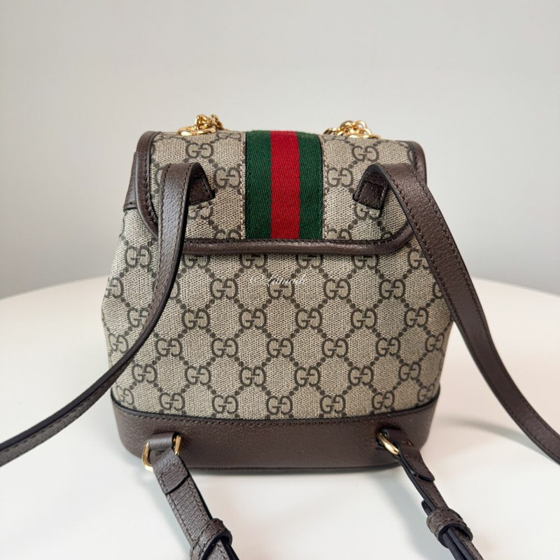 GUCCI Ophidia迷你背包 米色/烏木色 795221 96IWG 8745-1