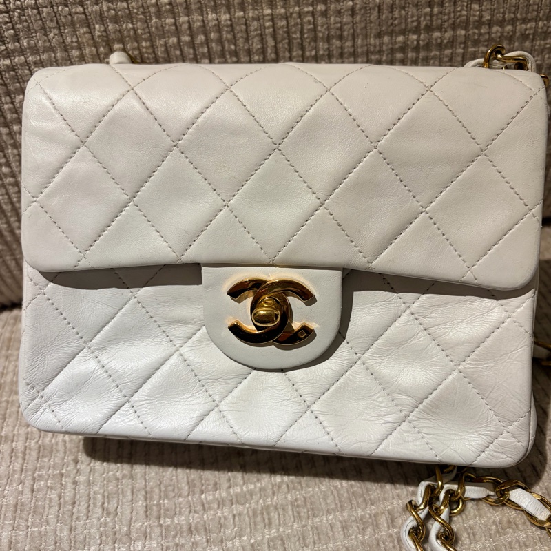 Chanel 老香 vintage 方胖子 奶油白-1