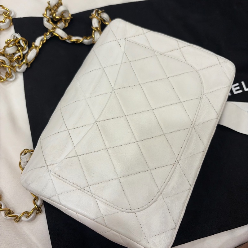 Chanel 老香 vintage 方胖子 奶油白-8