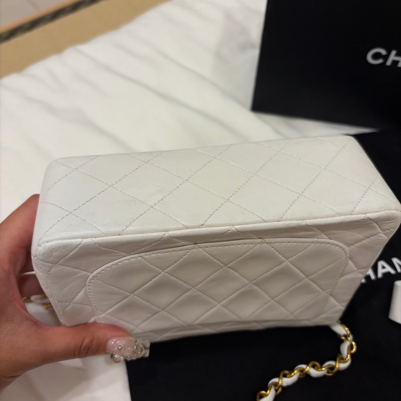Chanel 老香 vintage 方胖子 奶油白-11