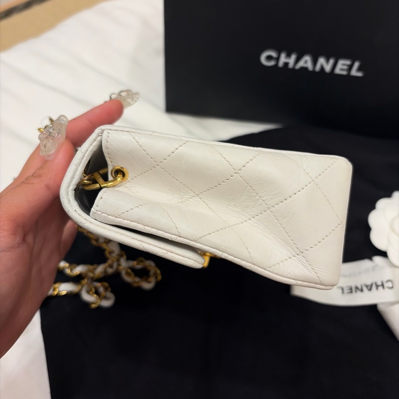 Chanel 老香 vintage 方胖子 奶油白-14