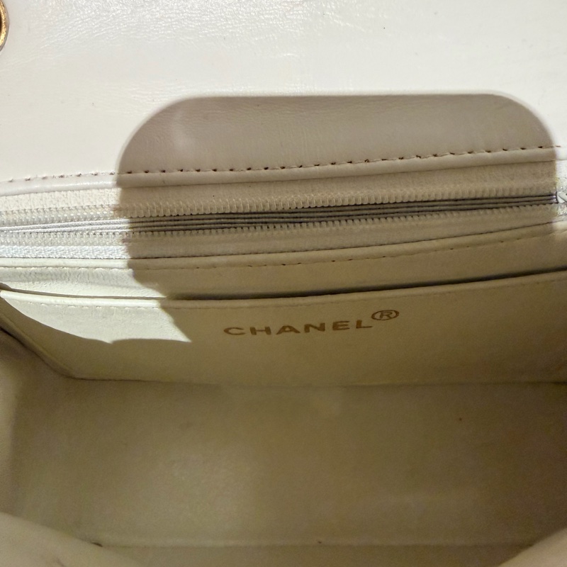 Chanel 老香 vintage 方胖子 奶油白-17