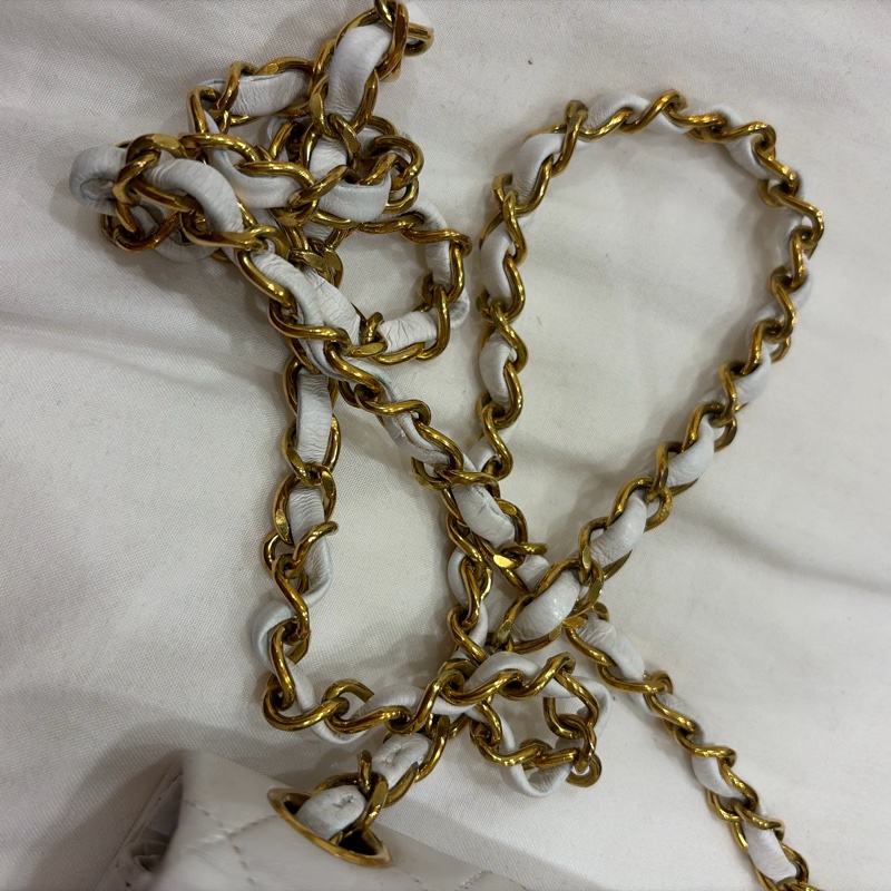 Chanel 老香 vintage 方胖子 奶油白-21