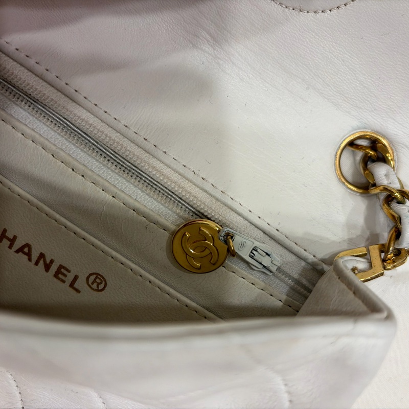 Chanel 老香 vintage 方胖子 奶油白-23