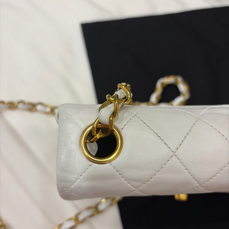 Chanel 老香 vintage 方胖子 奶油白-24