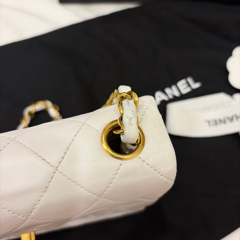 Chanel 老香 vintage 方胖子 奶油白-25