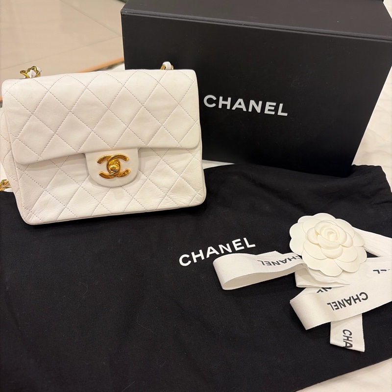 Chanel 老香 vintage 方胖子 奶油白-26