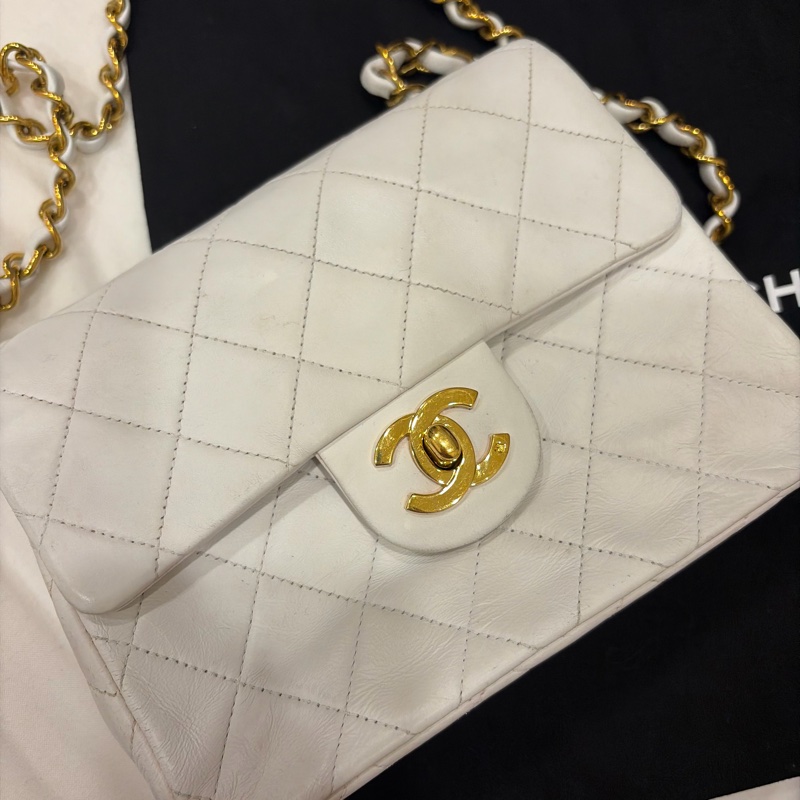 Chanel 老香 vintage 方胖子 奶油白-28