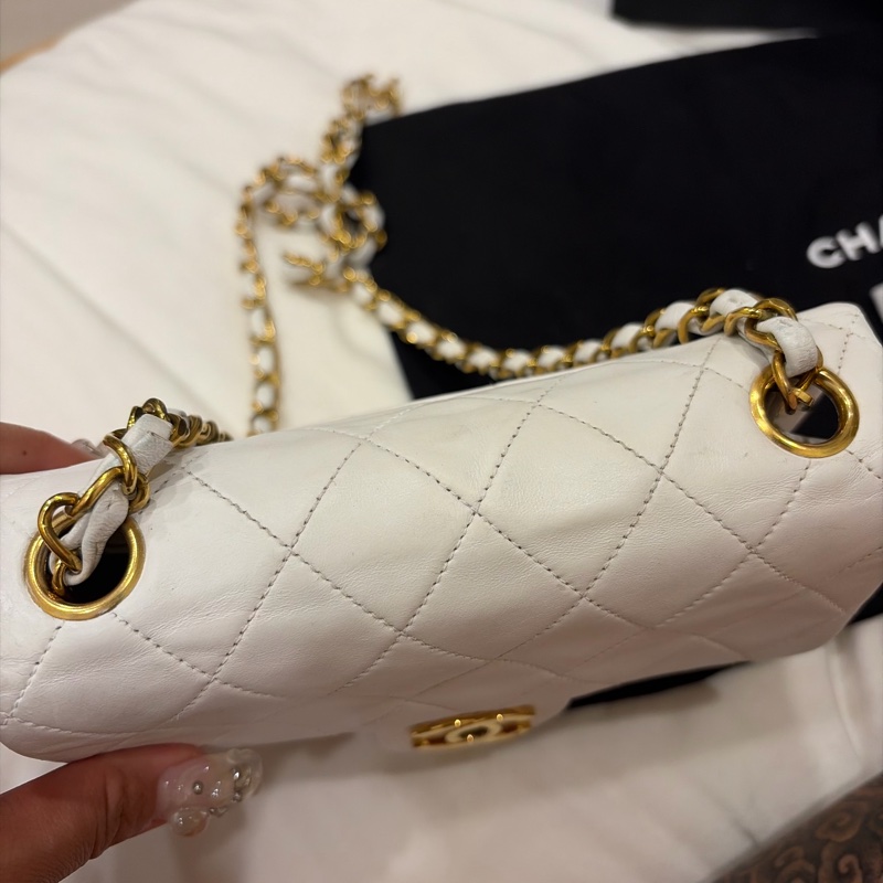 Chanel 老香 vintage 方胖子 奶油白-29