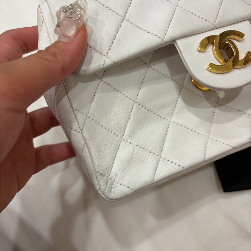 Chanel 老香 vintage 方胖子 奶油白-30