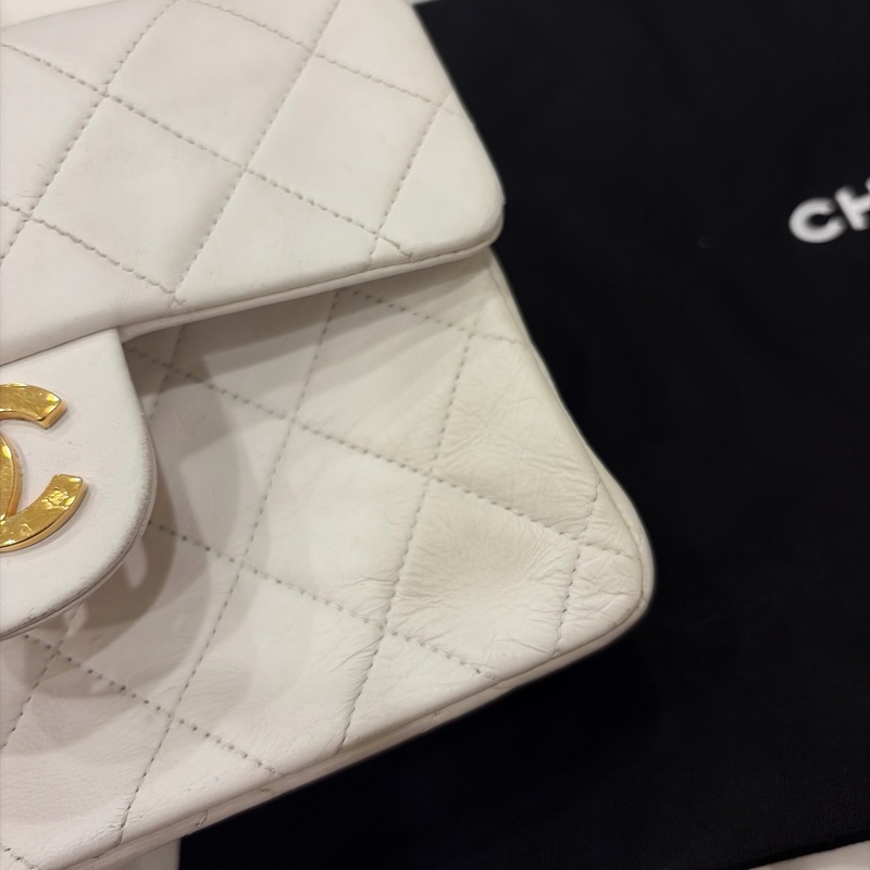 Chanel 老香 vintage 方胖子 奶油白-31