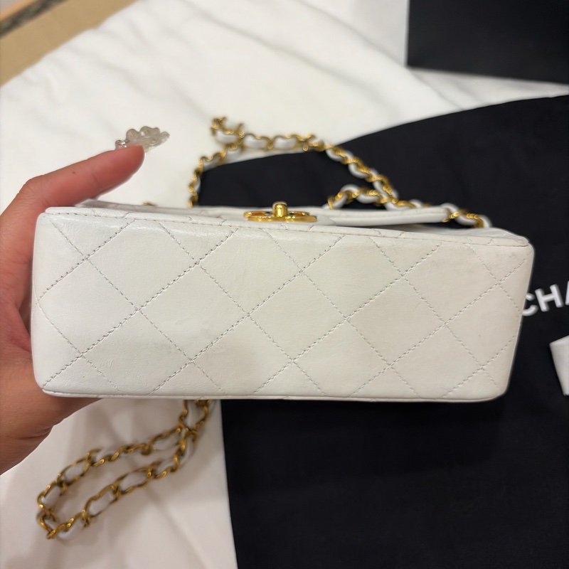 Chanel 老香 vintage 方胖子 奶油白-32