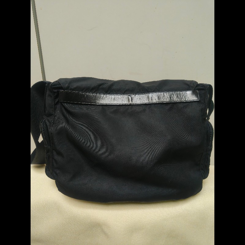 🔥年終狂降🔥【限時降價只到12/31（原22,800）】【8成新】㊣✨PRADA✨普拉達 黑色 帆布 皮革 掀蓋式 側口袋 郵差包 肩背包 斜背包 /二手包/二手精品🌳二手樹屋🌳-3