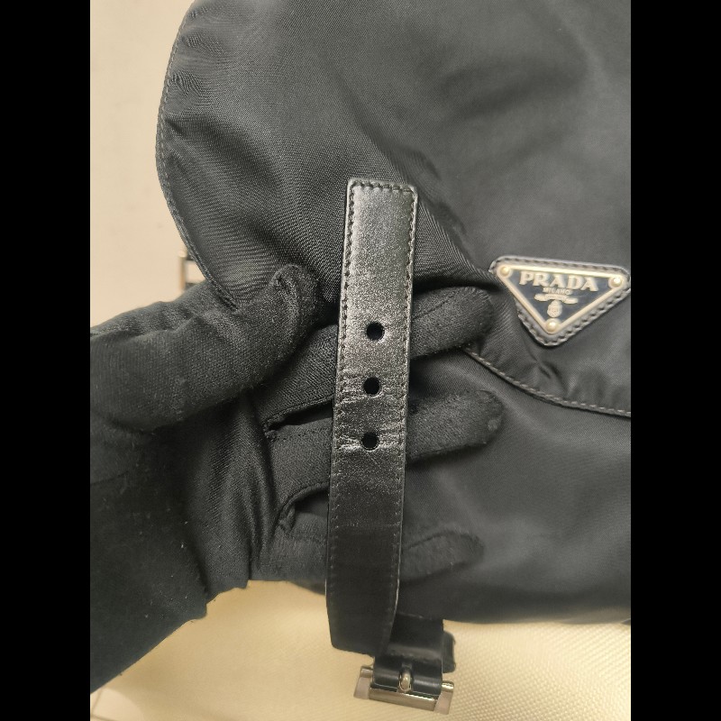 🔥年終狂降🔥【限時降價只到12/31（原22,800）】【8成新】㊣✨PRADA✨普拉達 黑色 帆布 皮革 掀蓋式 側口袋 郵差包 肩背包 斜背包 /二手包/二手精品🌳二手樹屋🌳-15