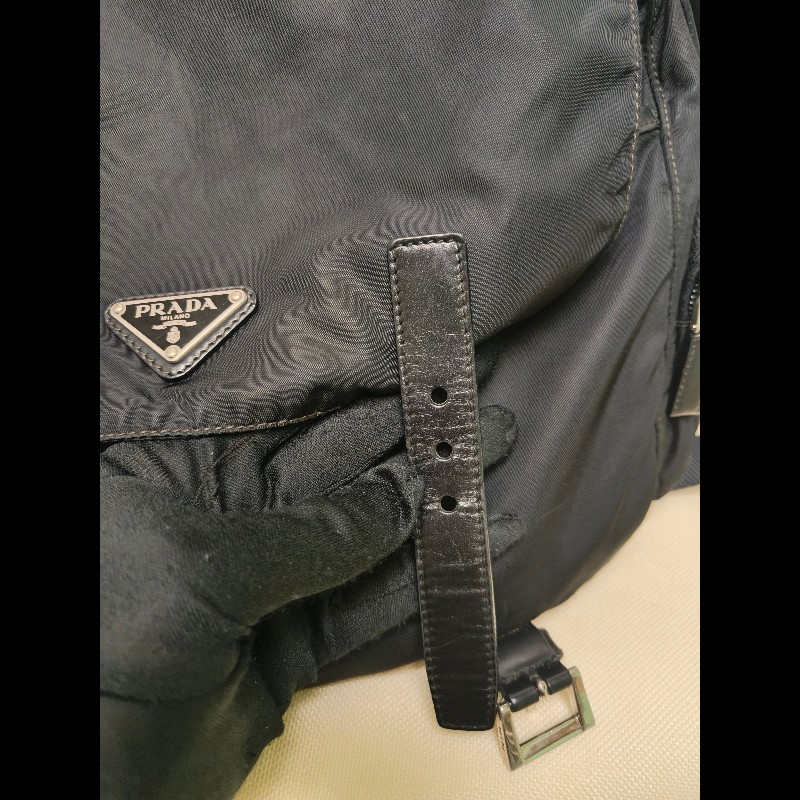 🔥年終狂降🔥【限時降價只到12/31（原22,800）】【8成新】㊣✨PRADA✨普拉達 黑色 帆布 皮革 掀蓋式 側口袋 郵差包 肩背包 斜背包 /二手包/二手精品🌳二手樹屋🌳-16