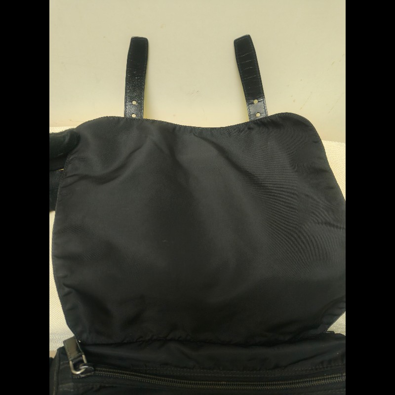 🔥年終狂降🔥【限時降價只到12/31（原22,800）】【8成新】㊣✨PRADA✨普拉達 黑色 帆布 皮革 掀蓋式 側口袋 郵差包 肩背包 斜背包 /二手包/二手精品🌳二手樹屋🌳-32