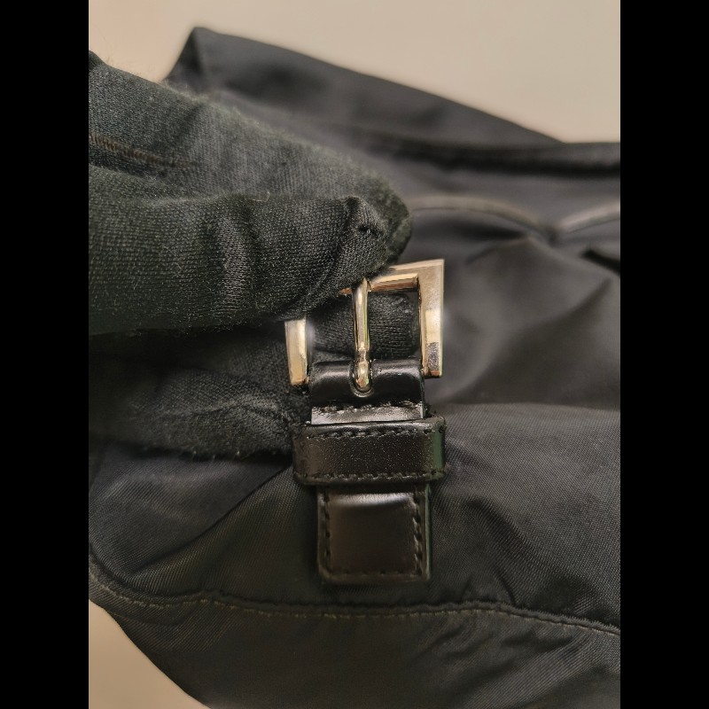 🔥年終狂降🔥【限時降價只到12/31（原22,800）】【8成新】㊣✨PRADA✨普拉達 黑色 帆布 皮革 掀蓋式 側口袋 郵差包 肩背包 斜背包 /二手包/二手精品🌳二手樹屋🌳-35