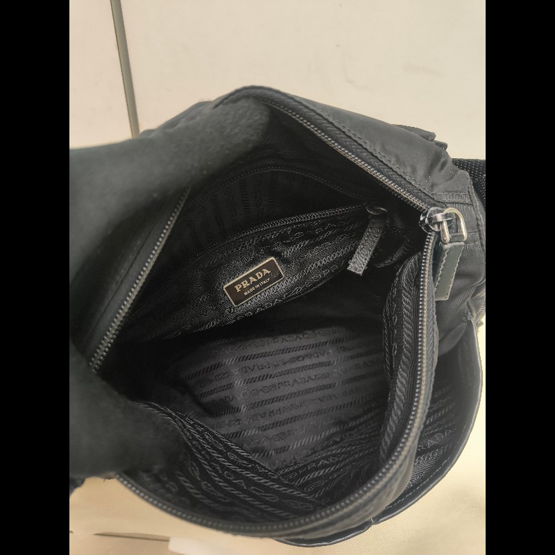 🔥年終狂降🔥【限時降價只到12/31（原22,800）】【8成新】㊣✨PRADA✨普拉達 黑色 帆布 皮革 掀蓋式 側口袋 郵差包 肩背包 斜背包 /二手包/二手精品🌳二手樹屋🌳-42