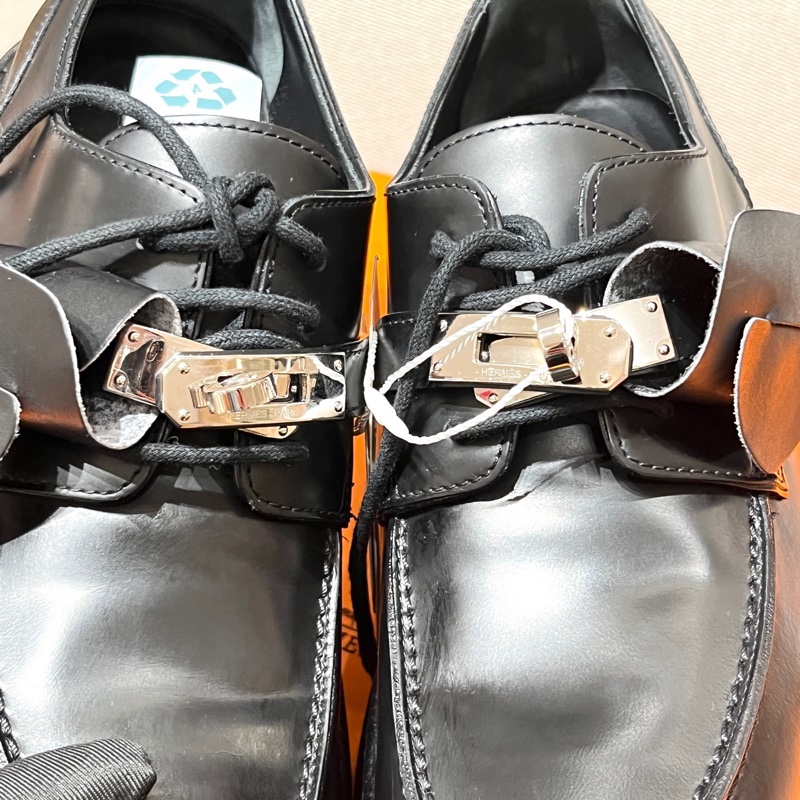 Hermes愛馬仕First黑色kelly牛津鞋 98新 37碼 跟高5cm 附件/防塵袋-5