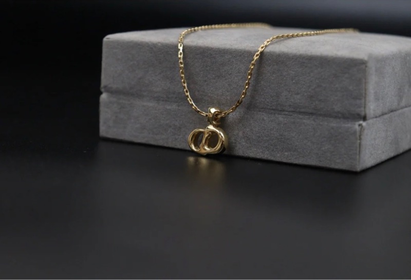 「JL精品代購」98新 Dior 項鏈+ 耳夾-4