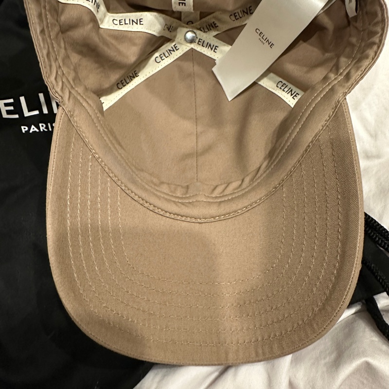Celine TRIOMPHE 棉質棒球帽 米灰m號-3