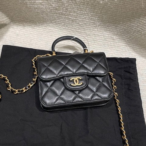 ✨全網最平 Chanel 黑金牛皮小廢包 31開 99新 接近全新