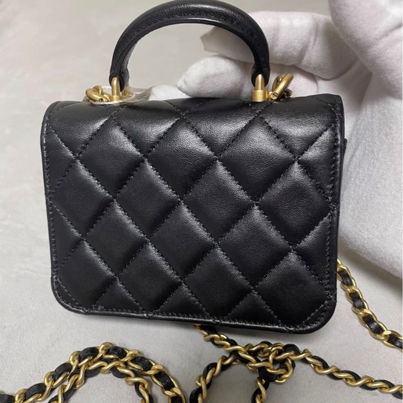 ✨全網最平 Chanel 黑金牛皮小廢包 31開 99新 接近全新-2