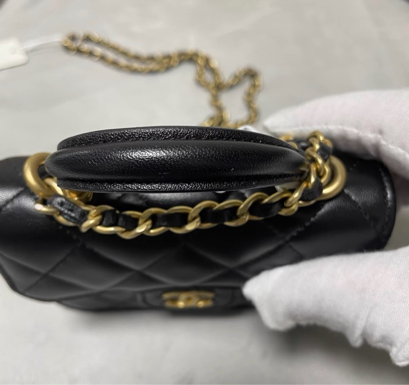 ✨全網最平 Chanel 黑金牛皮小廢包 31開 99新 接近全新-3