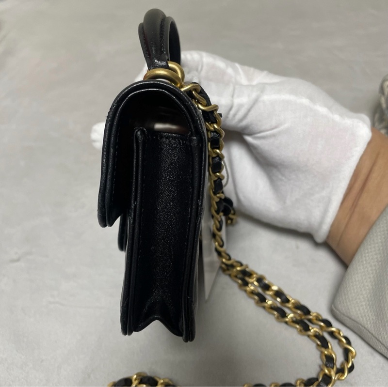 ✨全網最平 Chanel 黑金牛皮小廢包 31開 99新 接近全新-8