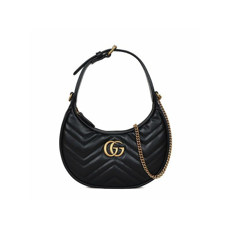 GUCCI 黑色 GG Marmont 鏈條迷你肩背包 699514 DTDHT 1000-0