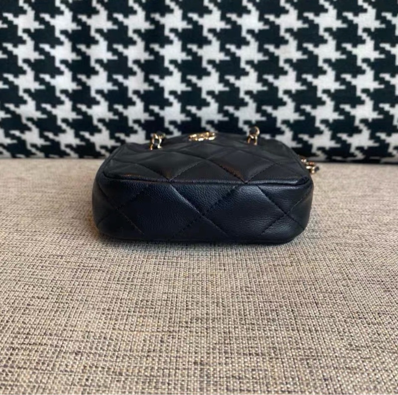 ✨全網最平 Chanel 22C黑金 羊皮 mini鏈條單肩斜挎包 31開 95新-2