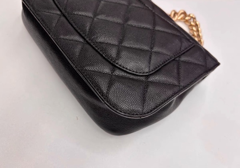 ✨全網最平 Chanel CF黑金鉚釘邊 荔枝牛皮 24開 92新-6