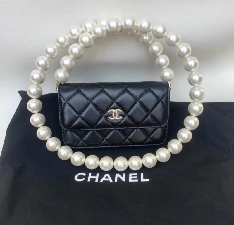 ✨全網最平 全新31開 Chanel 21K woc 腰包 黑金 牛皮 珍珠鏈條 （GD同款！！！）-0