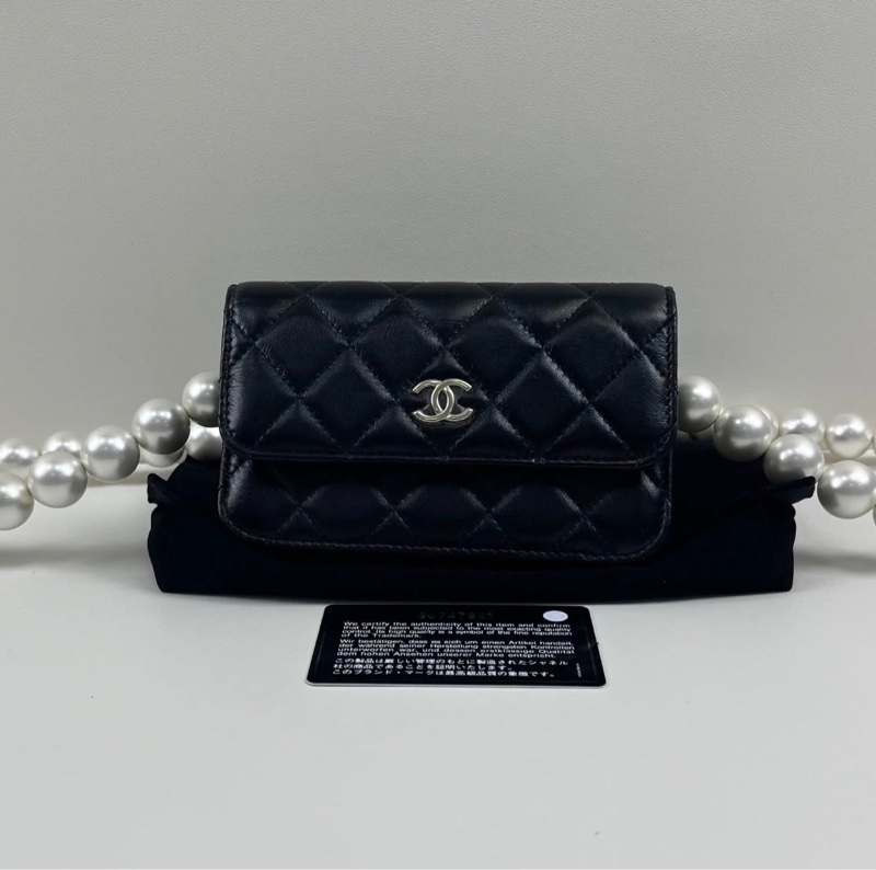 ✨全網最平 全新31開 Chanel 21K woc 腰包 黑金 牛皮 珍珠鏈條 （GD同款！！！）-1