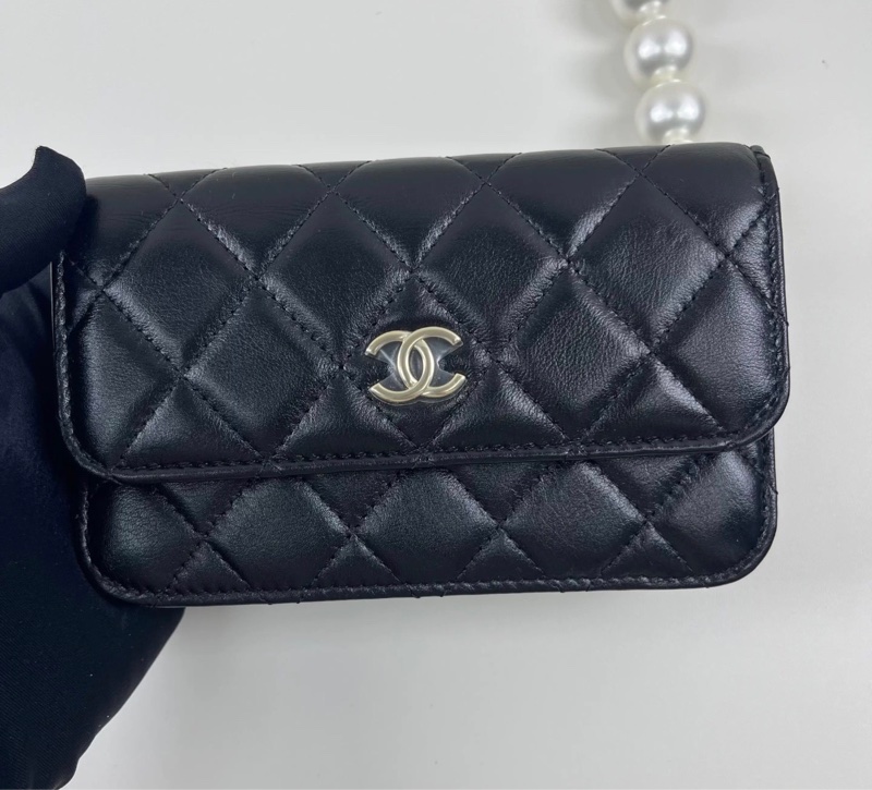 ✨全網最平 全新31開 Chanel 21K woc 腰包 黑金 牛皮 珍珠鏈條 （GD同款！！！）-2