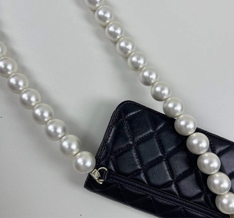 ✨全網最平 全新31開 Chanel 21K woc 腰包 黑金 牛皮 珍珠鏈條 （GD同款！！！）-4