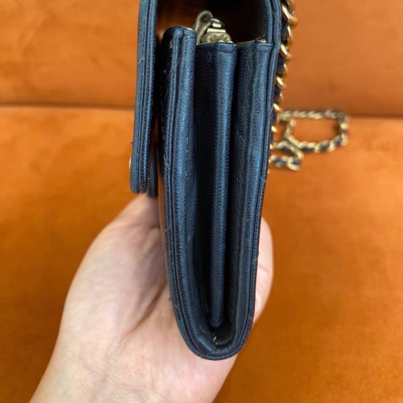 ✨全網最平 Chanel 珍珠woc發財包鏈條包 黑金 9成新 29開-3