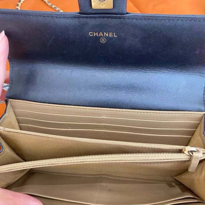 ✨全網最平 Chanel 珍珠woc發財包鏈條包 黑金 9成新 29開-6