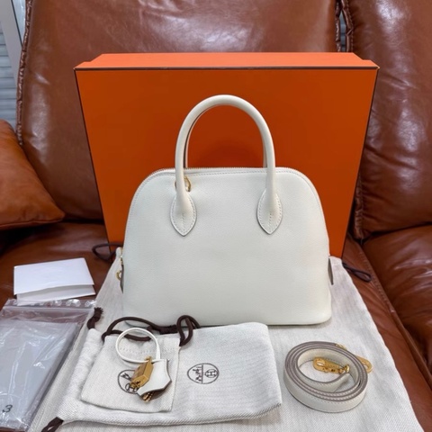 Hermes bolide 25 保龄球25蘑菇白B刻