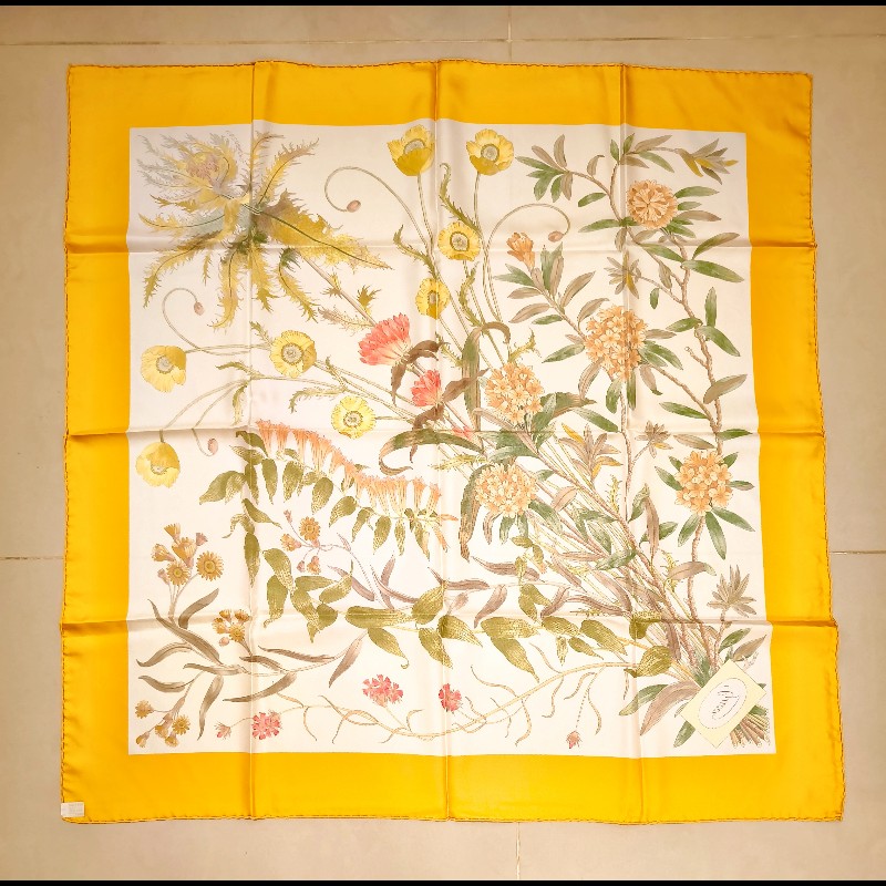 Gucci 植物花卉印花真絲絲巾-6