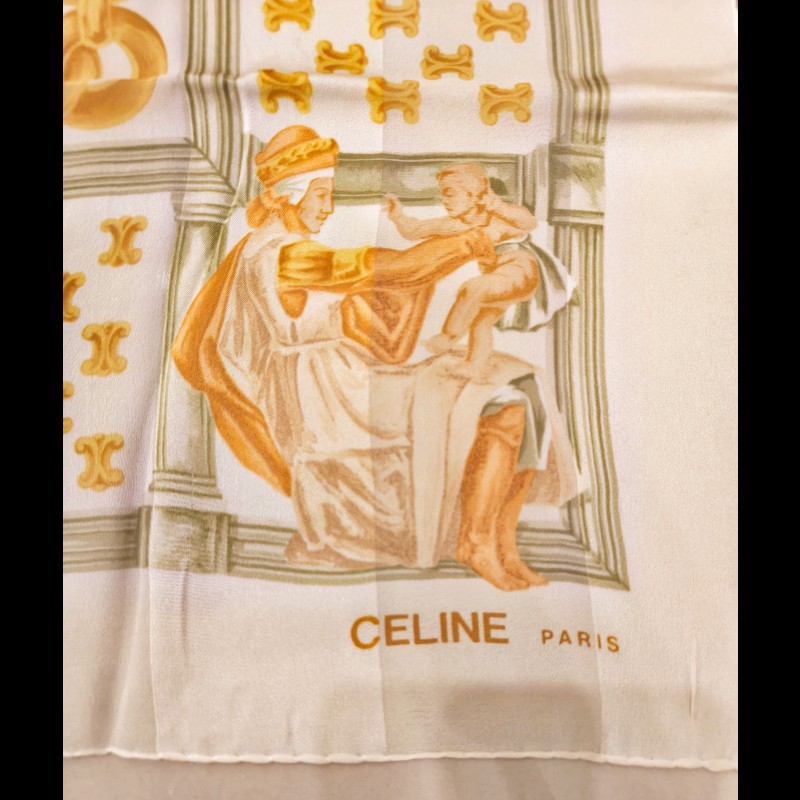 Celine 米開朗基羅西斯汀教堂壁畫圖案絲巾-6