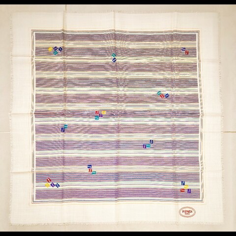 Fendi 彩色字母條紋絲巾