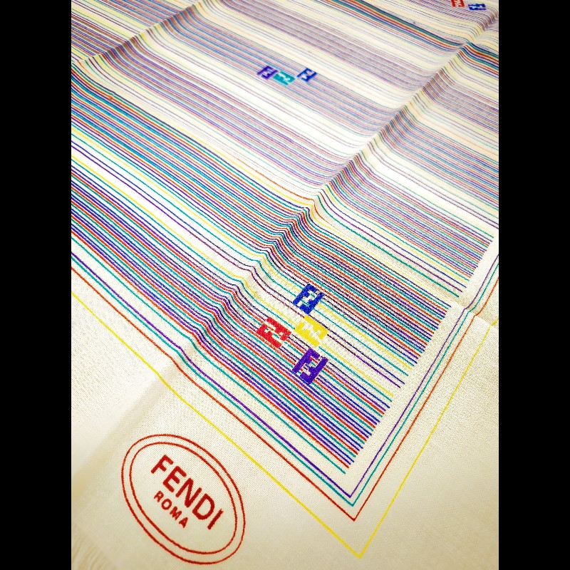 Fendi 彩色字母條紋絲巾-2