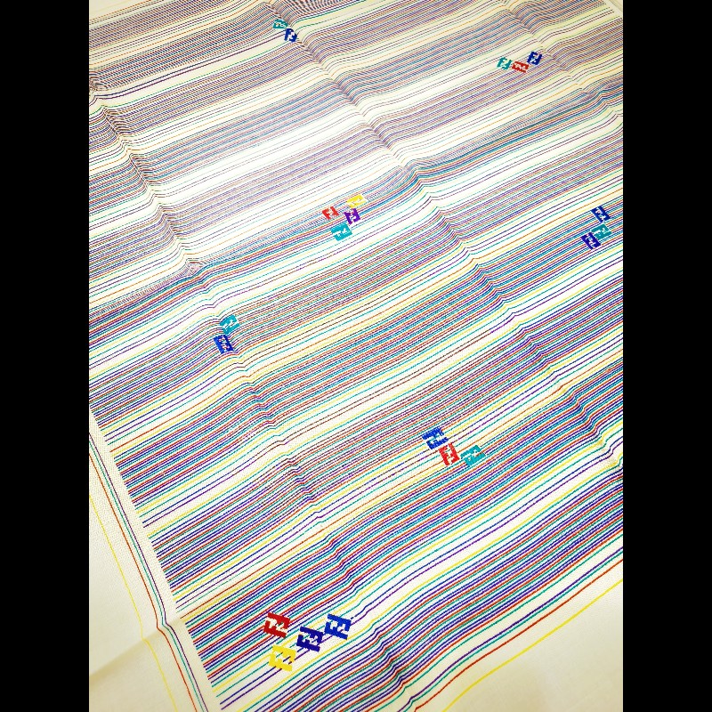 Fendi 彩色字母條紋絲巾-3