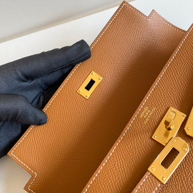 🌈Hermes🧡Kelly Wallet🧡金棕金扣🌟全新未使用🌈Epsom皮🌟長銀包🌟愛馬仕🌟-5