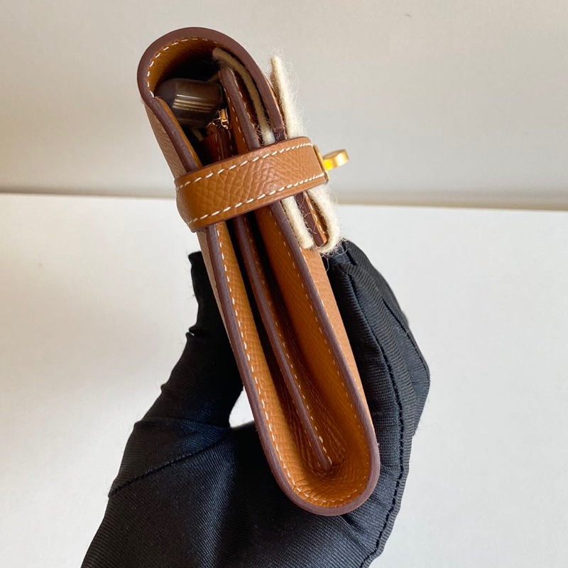 🌈Hermes🧡Kelly Wallet🧡金棕金扣🌟全新未使用🌈Epsom皮🌟長銀包🌟愛馬仕🌟-7