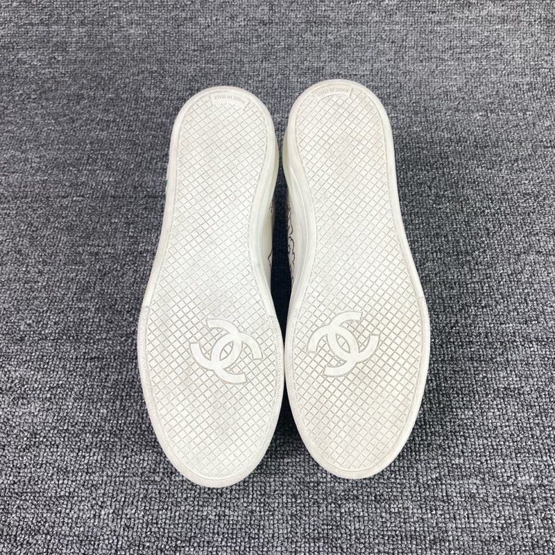 Chanel香奈兒塗鴉板鞋 尺碼38 雙C搭配塗鴉設計 菲董聯名款-7