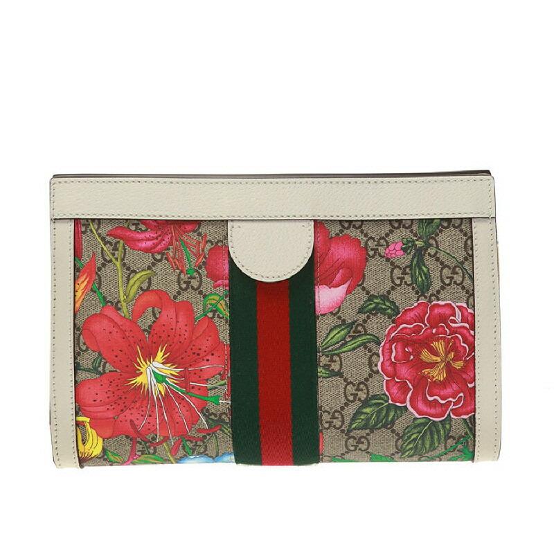 GUCCI Ophidia GG Flora 鏈條單肩包 503877 白色-1