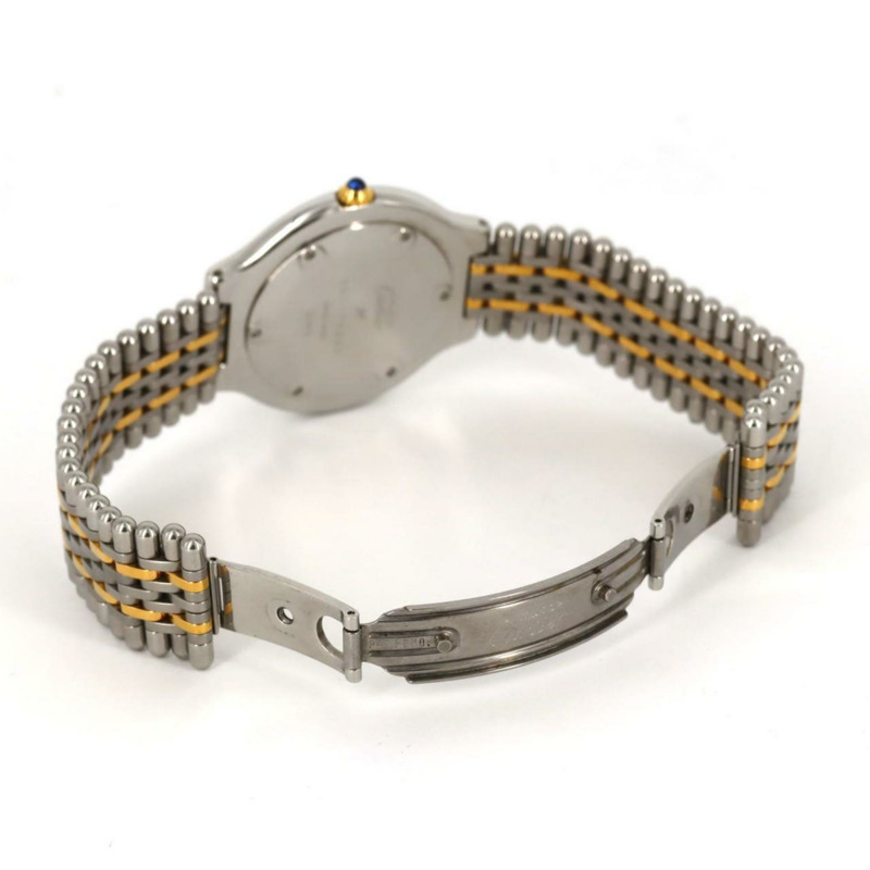 卡地亞 Must 21 日期顯示雙色精鋼及黃金石英腕錶-4