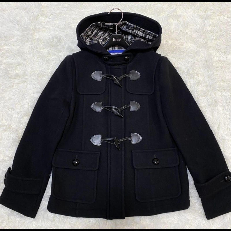 Burberry立領牛角釦連帽外套-5